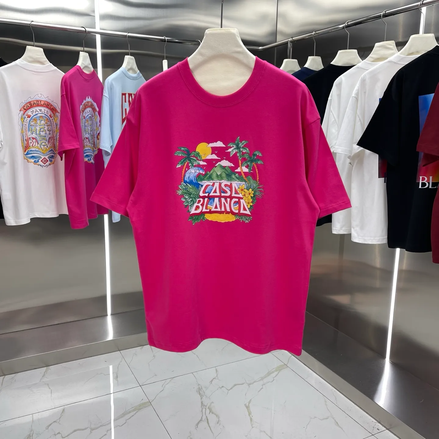 25ss New Arrival Casablanca Classic Series T ～ ， ， 。 ， Classic ， In Stock ！ ：White Black Royal Blue Red Size：S M L XL XXL